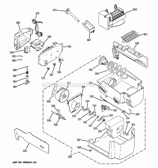 GE PSHF6TGXBDBB Ice Maker & Dispenser Diagram