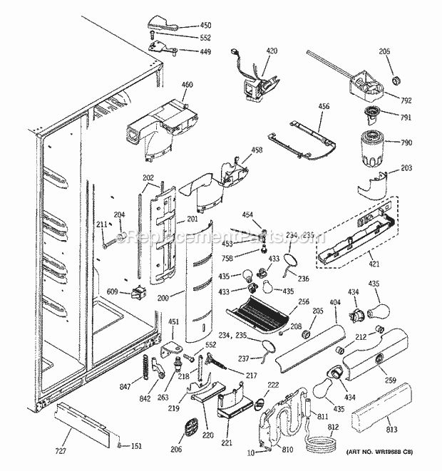 GE PSK27NGSBCCC Refrigerator Fresh Food Section Diagram