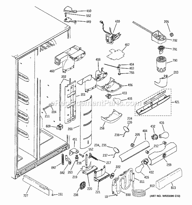 GE PSK29NHSECWW Refrigerator S Series Fresh Food Section Diagram