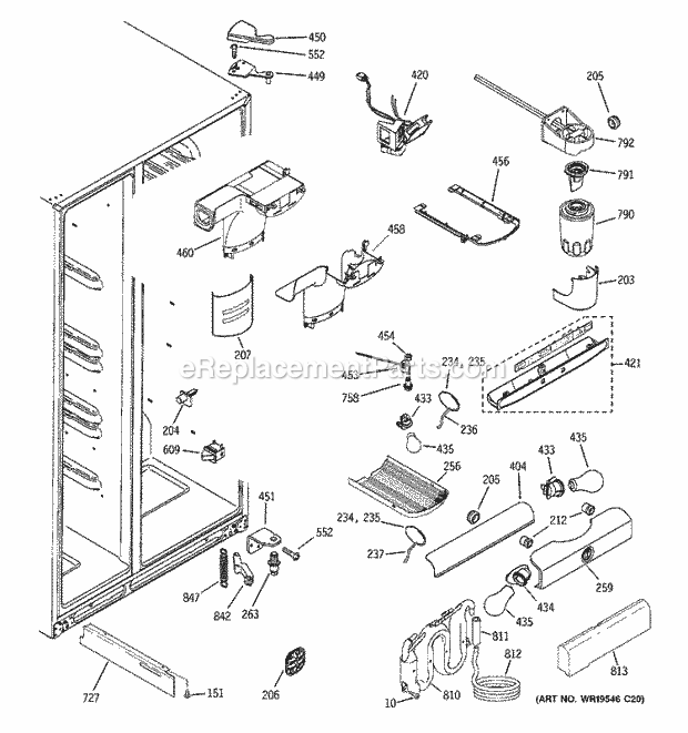 GE PSR26LSRBSS Refrigerator Fresh Food Section Diagram