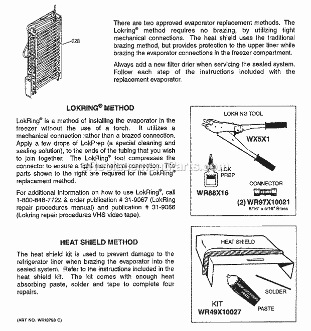 GE PSS25NGMACC Refrigerator Evaporator Instructions Diagram