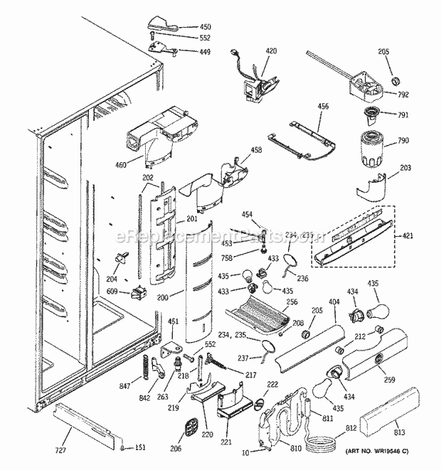 GE PSS26SGRDSS Refrigerator Fresh Food Section Diagram