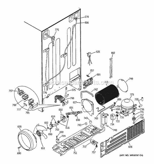 GE PSS29NHMACC Refrigerator Unit Parts Diagram