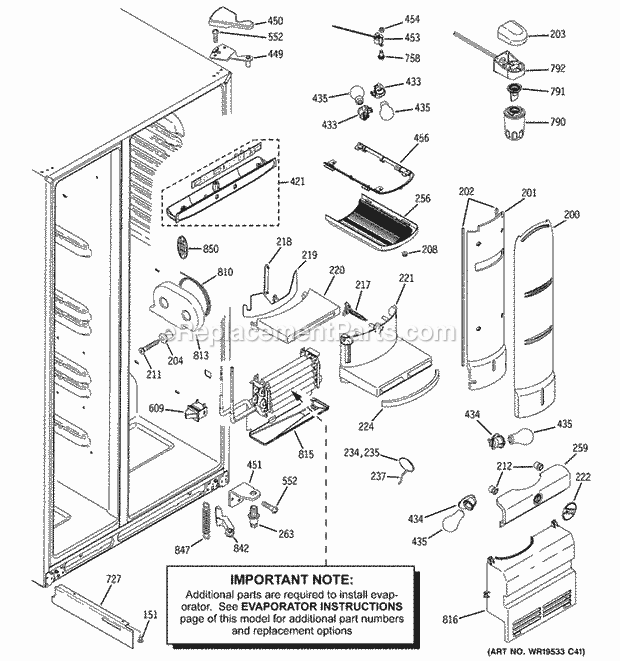 GE PSW26PSTBSS Refrigerator Fresh Food Section Diagram