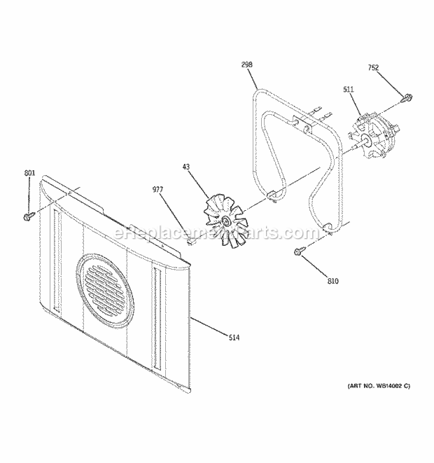 GE PT916BM1BB Electric Oven Convection Fan Diagram