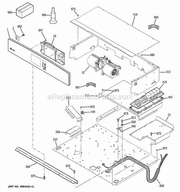 GE PT920DR2BB Control Panel Diagram