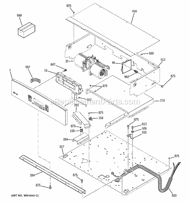 GE PT956BM1BB Electric Oven Control Panel Diagram