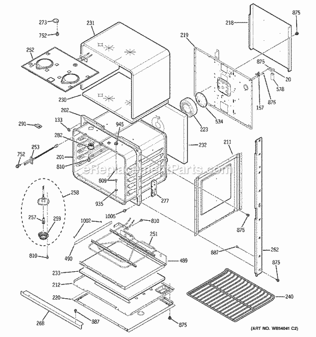 GE PT956BM1BB Electric Oven Lower Oven Diagram