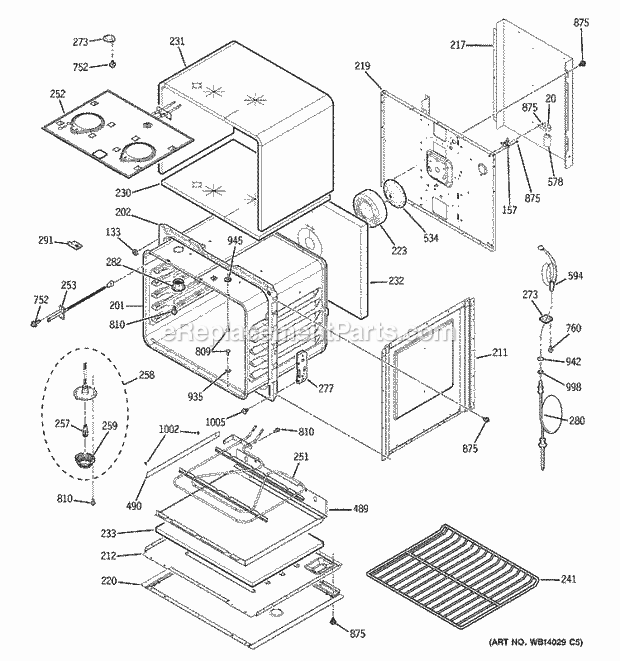 GE PT956BM1BB Electric Oven Upper Oven Diagram