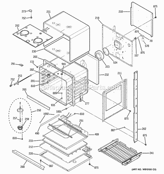 GE PT956DR2CC Lower Oven Diagram