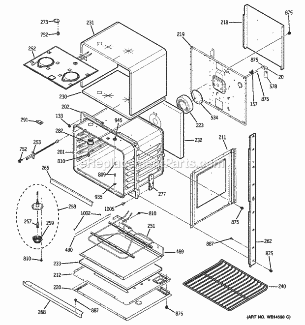 GE PT956SM2SS Lower Oven Diagram