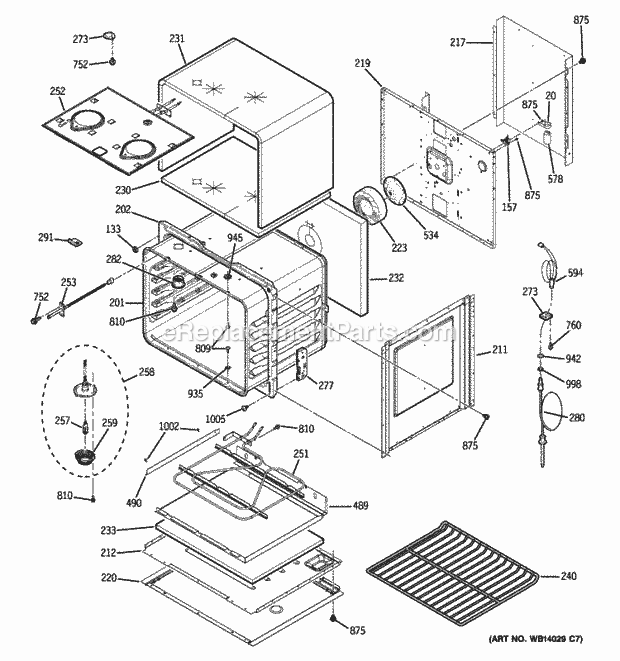 GE PT960BM2BB Upper Oven Diagram