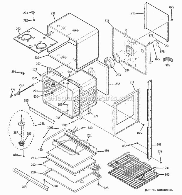 GE PT960SR2SS Lower Oven Diagram