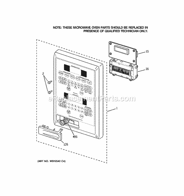 GE PT970BM1BB Wall Oven Microwave Control Panel Diagram