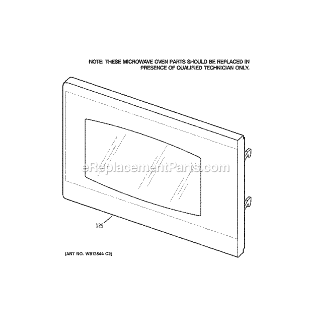 GE PT970BM1BB Wall Oven Microwave Door Diagram