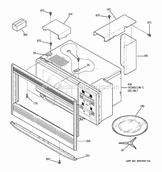 GE PT970BM1BB Wall Oven Microwave Enclosure Diagram
