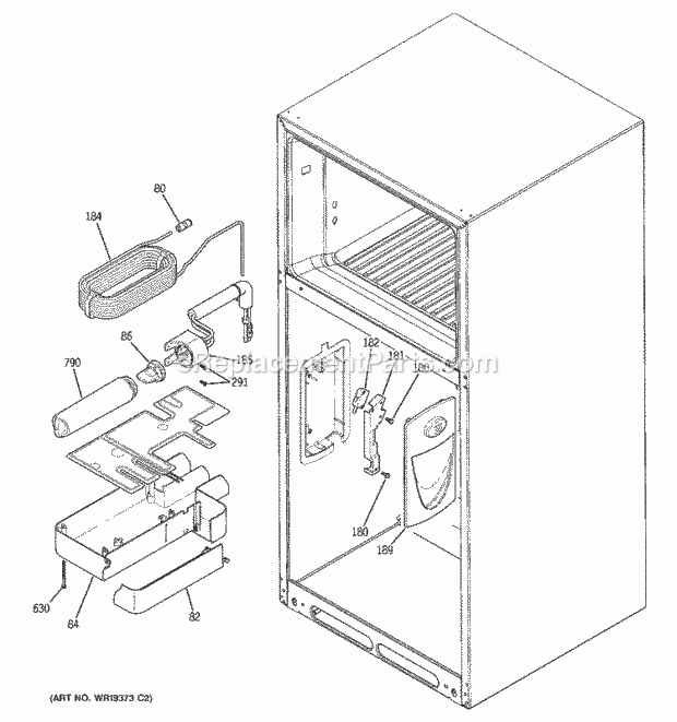 GE PTS22LHPARBB Refrigerator Water Filtration & Dispenser Diagram