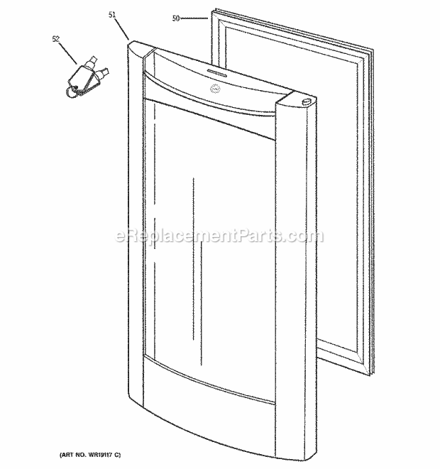 GE PWR04FANABB Refrigerator Door Diagram