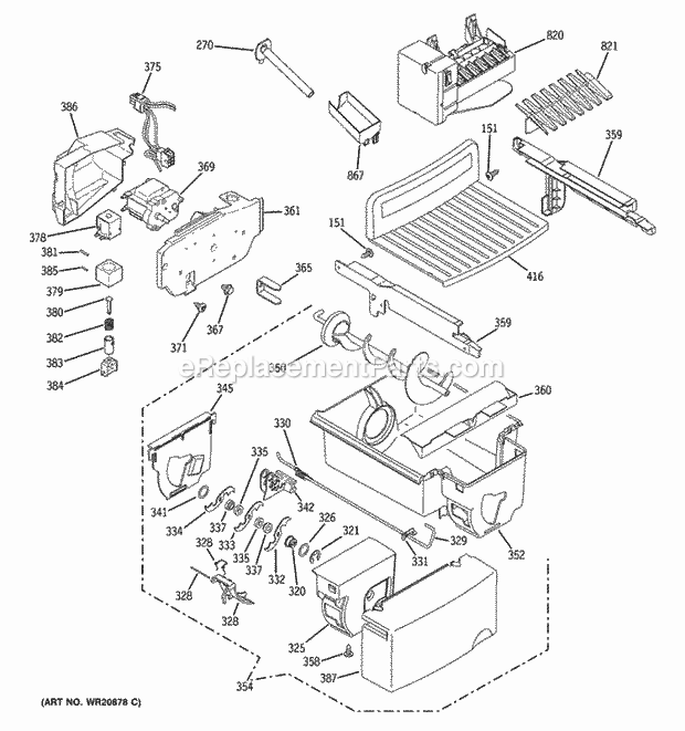 GE RCA25RGBBFNB Ice Maker & Dispenser Diagram
