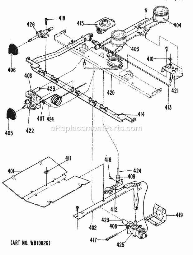 GE RGB528PJ1 Gas Range Page B Diagram