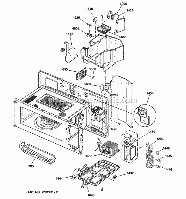 GE SCA1000DBB03 Counter Top Microwave Interior Parts (1) Diagram