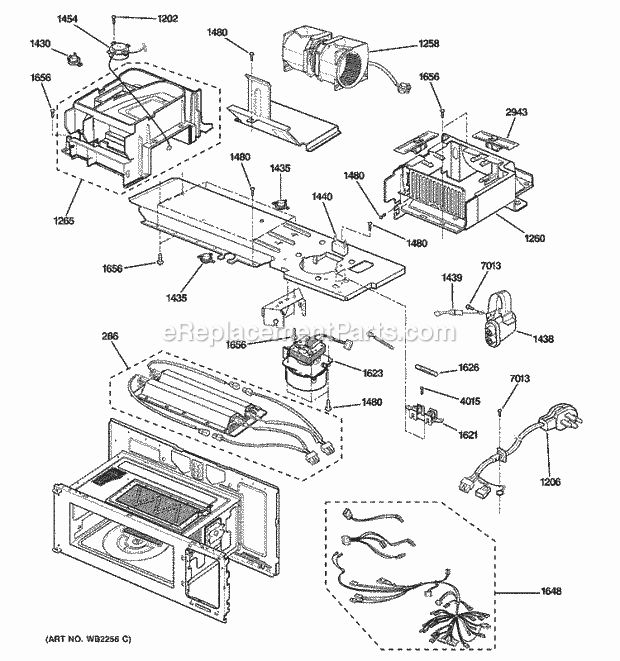 GE SCA2001FSS01 Counter Top Microwave Interior Parts (2) Diagram