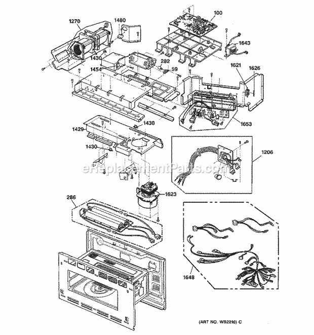 GE SCB2000CBB03 Counter Top Microwave Interior Parts (2) Diagram