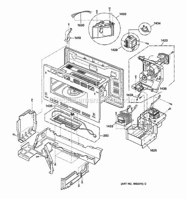 GE SCB2000CWW03 Counter Top Microwave Interior Parts (1) Diagram