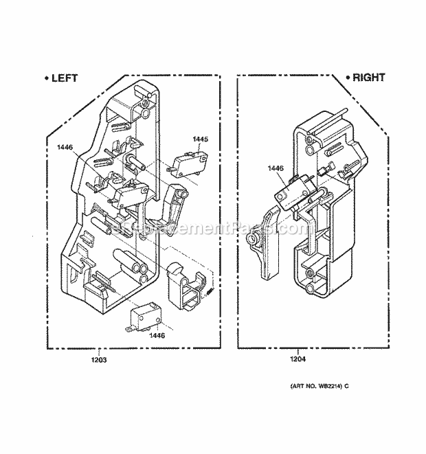 GE SCB2000CWW03 Counter Top Microwave Latch Board Parts Diagram