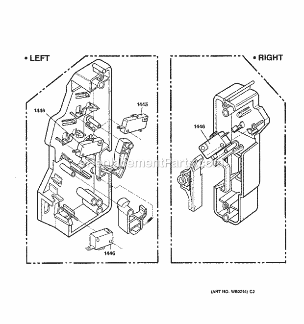 GE SCB2000FBB01 Counter Top Microwave Latch Board Parts Diagram