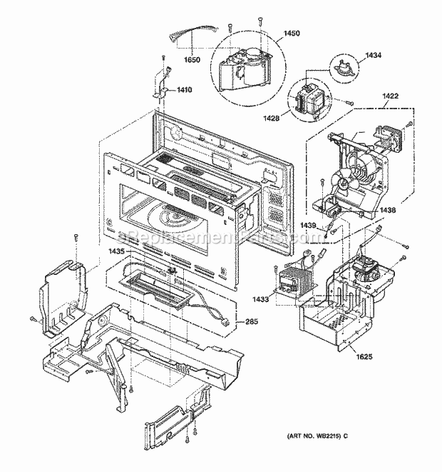 GE SCB2000FCC01 Counter Top Microwave Interior Parts (1) Diagram