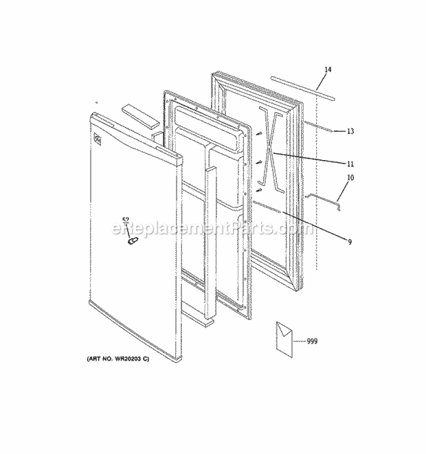 GE SFR03BAPABB Refrigerator Door Diagram