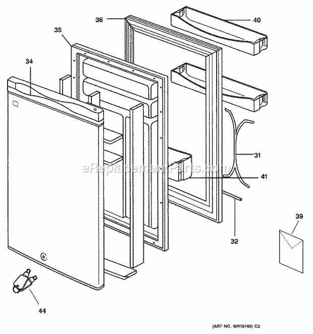 GE SMR04DAMWW Refrigerator Door Parts Diagram