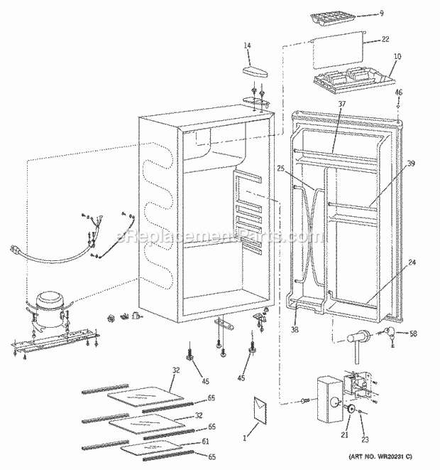 GE SMR04GAUACS Refrigerator Refrigerator Parts Diagram