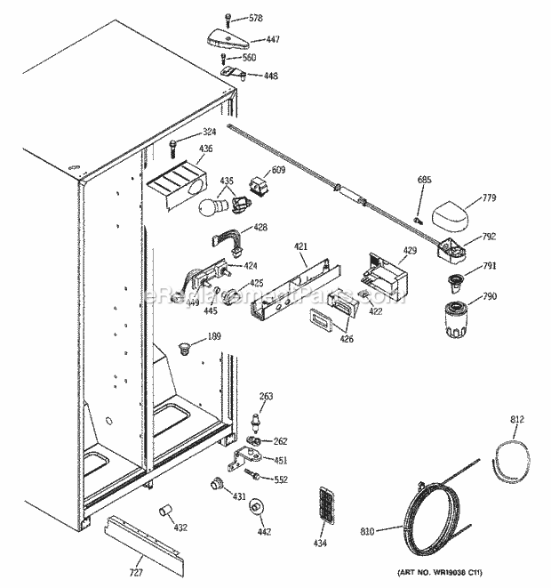 GE SSS25KFMDWW Refrigerator Fresh Food Section Diagram