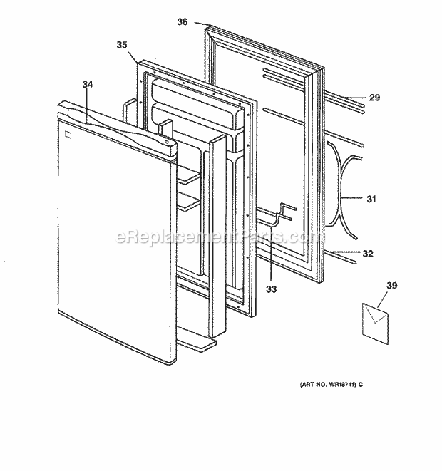 GE TAX4BNCBBL Refrigerator Door Diagram