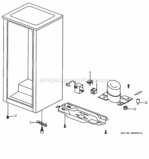 GE TAX4DNCABL Refrigerator Unit Parts Diagram