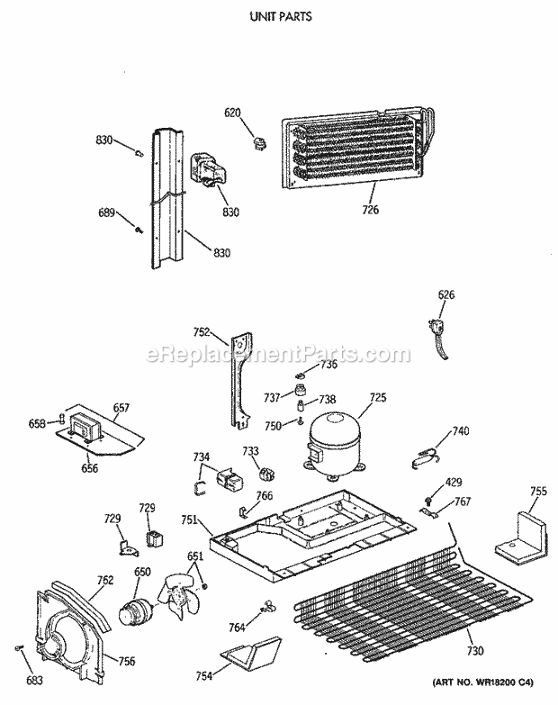 GE TBE21JATMRAD Refrigerator Unit Parts Diagram