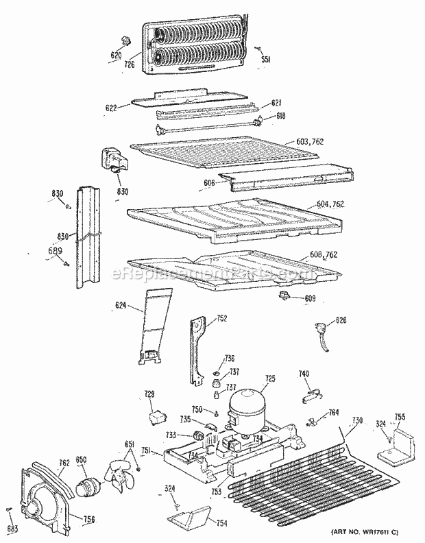 GE TBH19JRERAD Refrigerator Page B Diagram