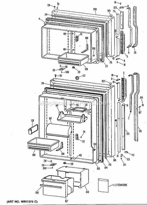 GE TBHW25ZRERWH Refrigerator Page C Diagram