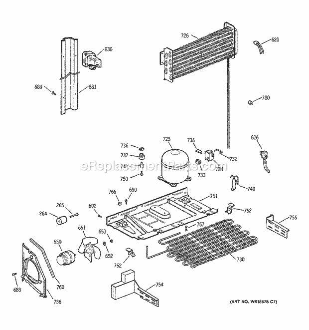 GE TBX18JIBLRBB Refrigerator Unit Parts Diagram