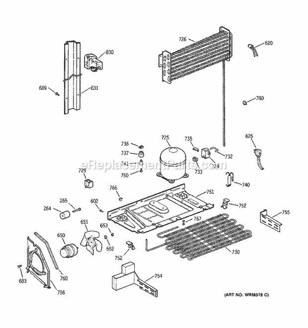 GE TBX21CIBLRWW Refrigerator Unit Parts Diagram