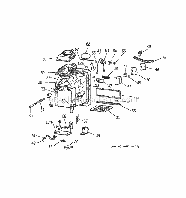 GE TBX22PCXERWW Refrigerator Dispenser Diagram