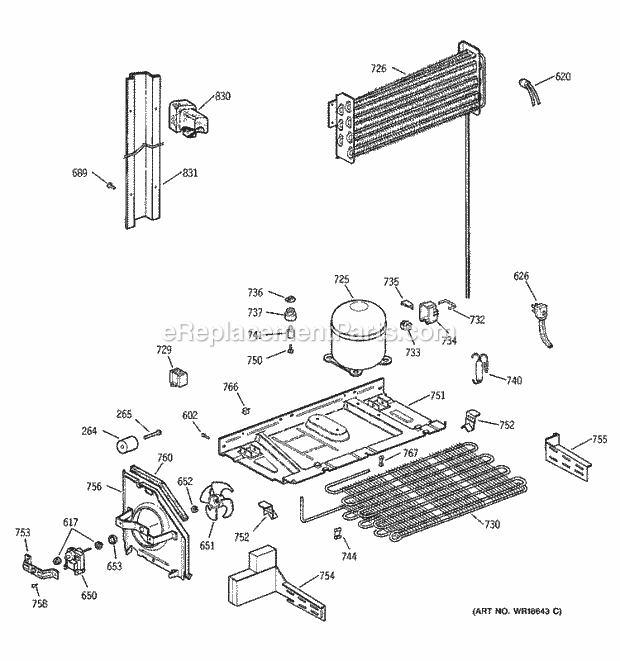 GE TBX22ZABRRWW Refrigerator Unit Parts Diagram