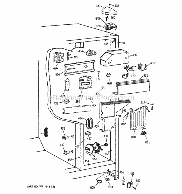GE TFCW27FRAWH Refrigerator Fresh Food Section Diagram