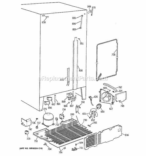 GE TFG24PRXDBB Refrigerator Unit Parts Diagram