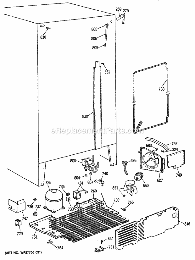 GE TFH24PRSMWW Refrigerator Page F Diagram