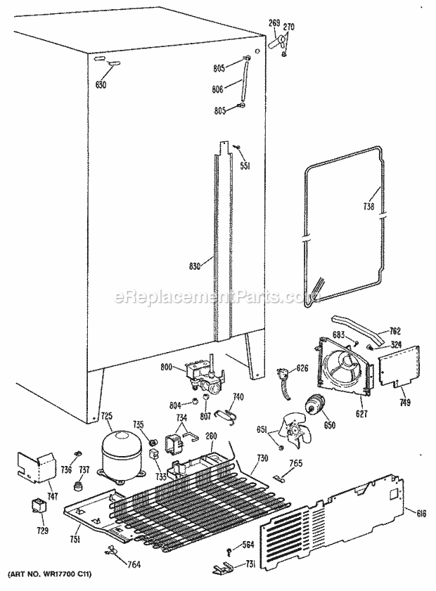 GE TFH27PRSAWW Refrigerator Page D Diagram