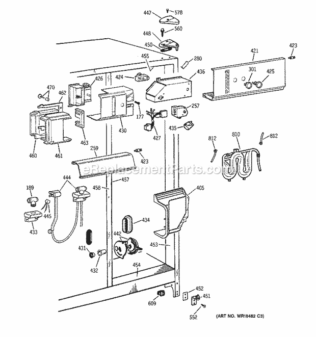 GE TFJ22PRBBAA Refrigerator Fresh Food Section Diagram