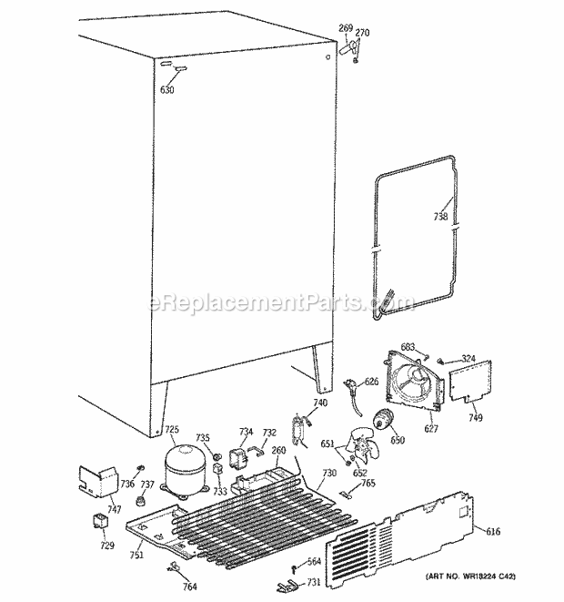GE TFX20JAXFWW Refrigerator Unit Parts Diagram